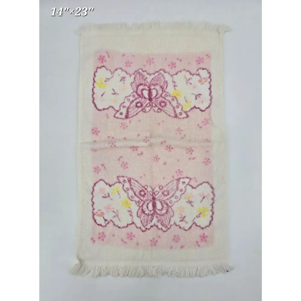 Vintage 1970s Groovy Butterfly‎ Hand Towel and Washcloths
